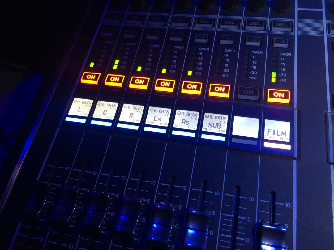 hi-tech-theatre-equipment, panel of av equipment with lights and buttons